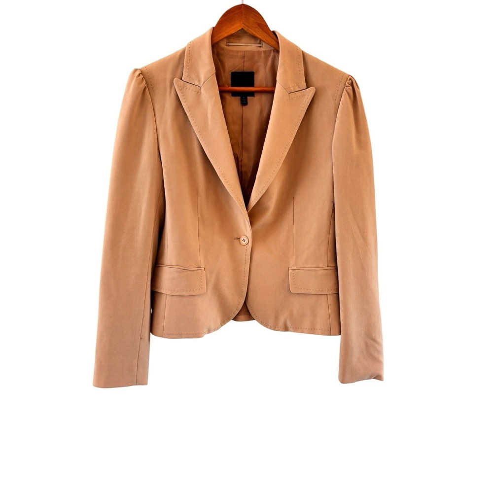 The Limited Blazer Jacket Y2K Womens 8 Beige‎ Tan Cropped Career Office